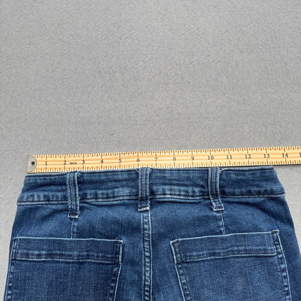 GAP Jeans Women's 6/28R Blue Denim Dark Wash High Rise Universal Leggings Button - Picture 3 of 7